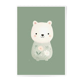 Cute Bear Photographic Prints, Floral Bear Art, Nursery Decor, Animal Wall Art, Kids Room Decor, Baby Shower Gift - Tawshia